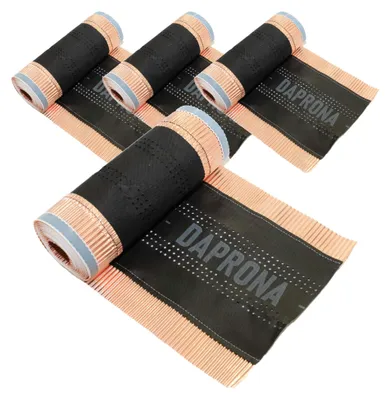 Produktbild von DAPRONA Firstband Kupfer  4 Rollen - 390mm x 5m Rot (RAL 8004)  Kuperband für eine optimale Dachfirst Abdeckung, Schützt vor Moosbildung am Dach, Super Butylkleber