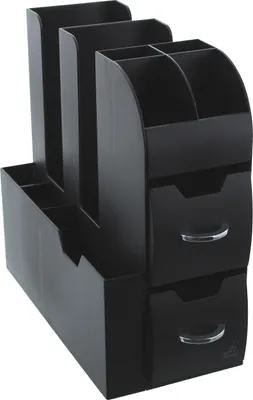 Image de Station café 2 tiroirs 13,7x32x28cm noir