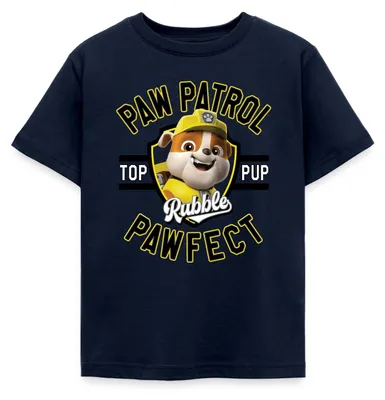 Produktbild von Spreadshirt Paw Patrol Rubble Pawfect Kinder T-Shirt, 98/104 (3-4 Jahre), Navy