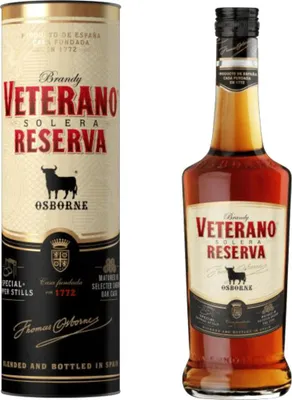 Produktbild von Osborne Veterano Reserva Solera Brandy in Geschenkpackung | 36 % vol | 0,7 l
