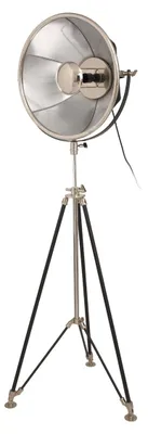 Image de Lampe sur pied Bowie en acier noir et argent