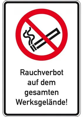 Produktbild von Dreifke® Schild I Verbots-Kombischild Rauchverbot auf dem Werksgelände, Alumi...