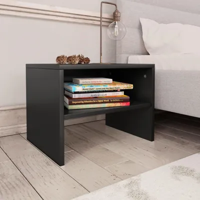 Obrázek produktu pro vidaXL Noční stolky 2 ks Černá 40x30x30 cm Dřevěný materiál