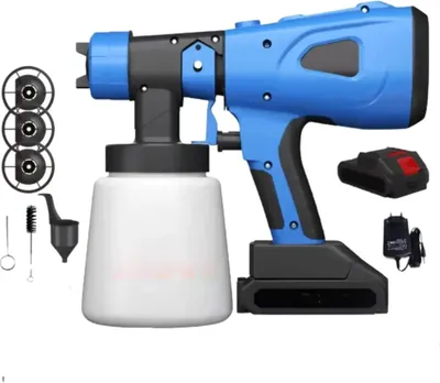 Zdjęcie produktu dla Bezprzewodowy pistolet natryskowy do farb – 1000 ml – 3 rodzaje natrysku – elektryczny HVLP – do ścian, sufitów i mebli