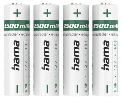 Produktbild von Hama 00223531, Wiederaufladbarer Akku, AA, Nickel-Metallhydrid (NiMH), 1,2 V, 4 Stück(e), 2500 mAh