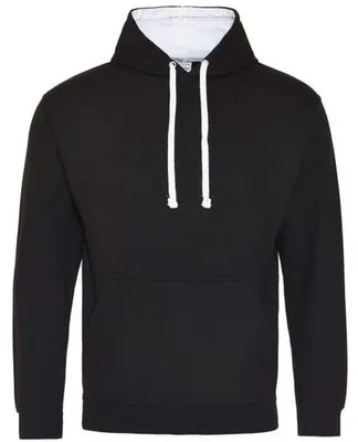 Produktbild von Awdis - "Varsity" Kapuzenpullover für Herren/Damen Uni LT2871 (L) (Pechschwarz/Arktisch Weiß)