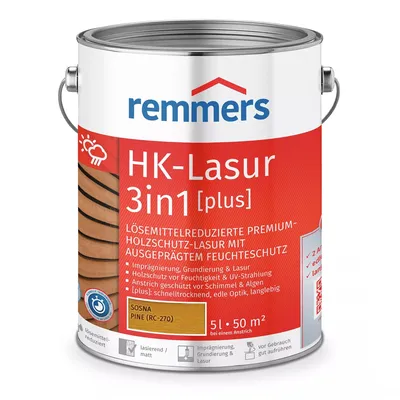 Zdjęcie produktu dla Remmers Aqua HK-Lasur 3w1 sosna (RC-270) 5 l, bejca do drewna