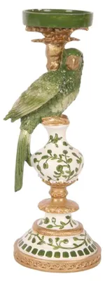 Produktbild von Kerzenhalter Papagei, 32 cm - Grün - Polyresin