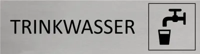 Produktbild von CombiCraft Aluminium Türschild Trinkwasser 165x45mm mit 3M-Tape