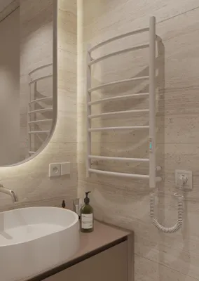 Immagine prodotto di ELNA Scaldasalviette Elettrico da Bagno Radiatore Scaldasalviette Bianco 130 W 81 x 48 cm con Termostato a Risparmio Energetico