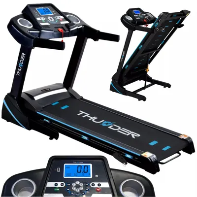 Produktbild von THUNDER® | ICON-D-BLACK | Elektrisches Laufband | 17 km/h | 2 PS | Maximales Benutzergewicht 140 kg | Schwarz | Dämpfung | Gewicht der Einheit 54 kg