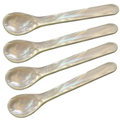 Eierlöffel Set 4er-Pack, Perlmutt, 11 cm, abgerundeter Griff