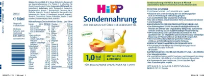 Obrázok produktu pre Hipp tube feed normocaloric 12x500ml mlieko, banán a broskyňa