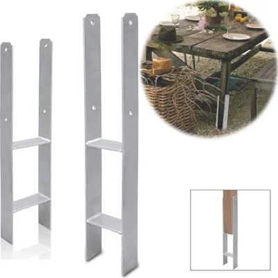 Produktbild von karpal 2 x 91mm Pfostenträger H-Anker Pfostenträger Pfostenanker Bodenhülse Pfostenstütze