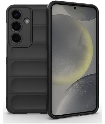 Produktbild von Mobigear Bumpy Schutzhülle für Samsung Galaxy S25 – Flexible TPU-Hülle, Rückseite – Schwarz