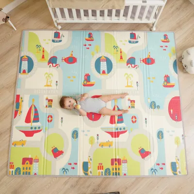 Imagen del producto de Alfombra de juego para bebés, tamaño XXL, 180x200 cm, plegable
