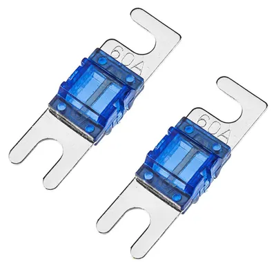Mini-ANL-Sicherung 60A, 2 Stück, vergoldet, 42x12x8,5 mm