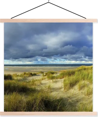 Produktbild von MuchoWow® Textilposter Nordsee - Vlieland - Dünen 40x40 cm mit holzfarbenen Rahmen - Posterleiste