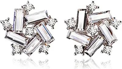 Produktbild von Damen-Ohrstecker, Glückswindmühle, Strass, silberfarben, Party-Schmuck