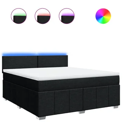 Produktbild von vidaXL Boxspringbett mit Matratze Schwarz 180x200 cm Stoff