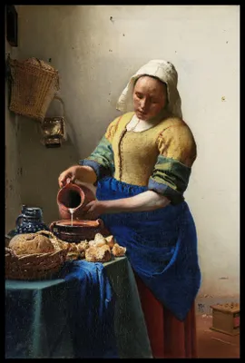 Obrázok produktu pre Plagát Milkmaid, Vermeer Vintage pre obývačku, rozmery 61 x 91,5 cm