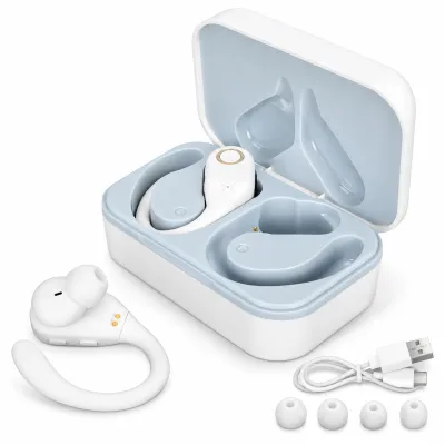 Übersetzer-Ohrhörer, 144 Sprachen, Rauschunterdrückung, Bluetooth 5.3, Weiß