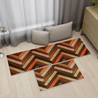 Immagine prodotto di Tappetino antiscivolo da cucina, 2 pezzi, lavabile, resistente, 40x60 cm