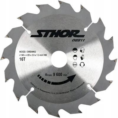 Produktbild von Sthor Kreissägeblatt Holz 140mm Hartmetall 16 Zähne
