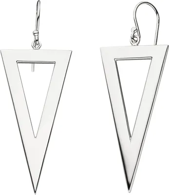 Produktbild von Ohrhaken moderne Ohrringe Dreiecke aus 925 Silber rhodiniert, Ohrschmuck