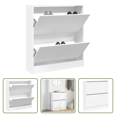 Obrázek produktu pro The Living Store Botník bílý 80x21x87,5 cm materiál na bázi dřeva