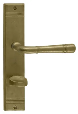 Produktbild von Berlin R716 GHIDINI Türdrücker-Langschild-Garnitur Messing natur (Lochung: WC) Lochung: WC