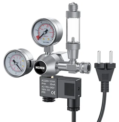 Productafbeelding van CO2 Drukregelaar Aquarium met 2 Manometers en Magneetventiel