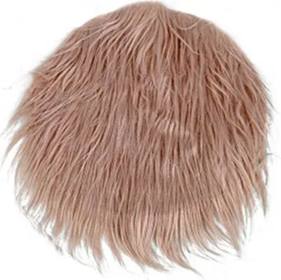 Produktbild von Kunstfell Unterleger Bettvorleger 30cm rund Teppich Matte Zuschnitt Farbwahl, Farbe:beige