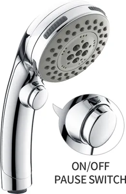 Produktbild von 5 Strahlarten Handbrause Hochdruck Duschkopf Regendusche Universal Duschbrause Wassersparend Duschköpfe mit Wasserstop