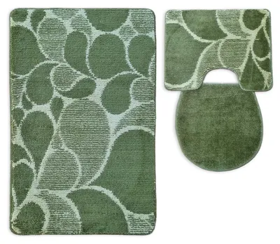 Produktbild von 3 tlg Badematte Badezimmerteppich Badteppich Set #79 GRÜN