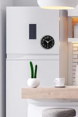 Zdjęcie produktu dla Wallity, Myk2047, zegar ścienny, czarny, 100% PLASTIK, 11 x 11 cm