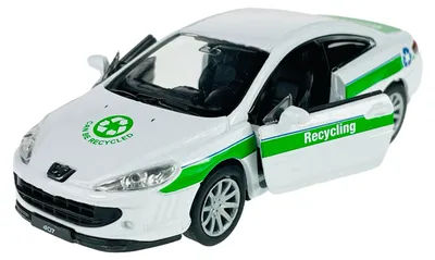 Produktbild von Welly Peugeot 407 Coupe Weiss Recykling 1:34 Die Cast Metall Modell im Kasten 42368