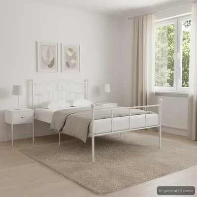 Produktbild von Maison Exclusive - Bettgestell Weiß Metall 100×200 cm