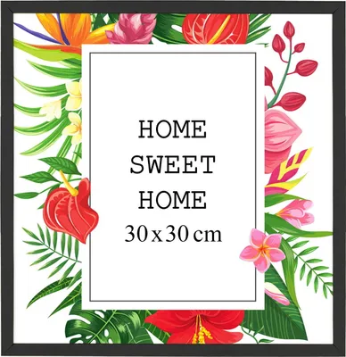 Obrázok produktu pre MG Design obrazový rám 30 x 30 cm - farba čierna, z dreva, s akrylovým sklom - na vertikálne alebo horizontálne zavesenie, bez pozadia, na fotografie