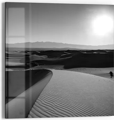 Produktbild von DEQORI Glasbild Echtglas 30x30 cm 'Wüstenstille' Wandbild Bild modern Deko