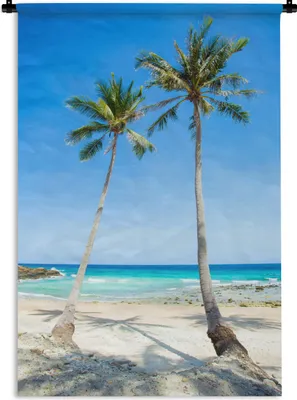 Produktbild von MuchoWow® Wandteppich Wandbehang Palme - Sommer - Tropisch 120x180 cm Tapisserie Dekoration Wandtuch - Schlafzimmer - Dekorationen für das Haus