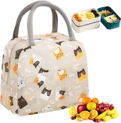 Produktbild von Leichtgewicht Picknicktas, 6L Mini-Kühltasche, falten und isolierte Tasche, Picknicktas für Frauen, Erwachsene, Studenten und Kinder