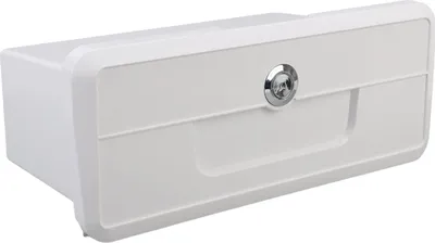 Image de Boîte de rangement pour bateau Porte-gobelets multifonctionnel étanche à la pluie Boîte de rangement pour yacht avec serrure à bouton caché Blanc