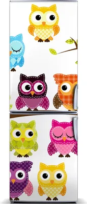 Produktbild von Tulup Kühlschrankdekoration - Magnetmatte - 60 cm x 180 cm - Magnet auf dem Kühlschrank - Bunte Eulen