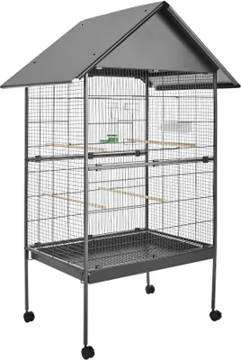 Produktbild von Vogelkäfig 168cm hoch, Spitzdach - anthrazit