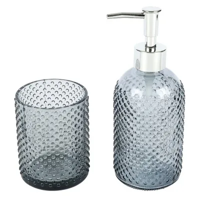 Produktbild von Badset, 2-tlg., Glas, grau