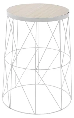 Beistelltisch Metall weiß Ø 28 x 37 cm