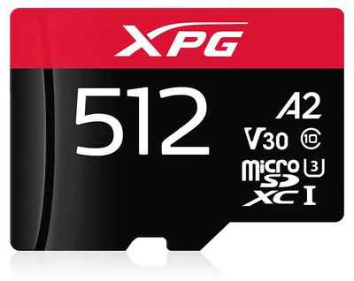 Zdjęcie produktu dla XPG AUSDX512GUI3XPGA2-R, 512 GB, MicroSDXC, Klasa 10, UHS-I, 100 MB/s, 85 MB/s