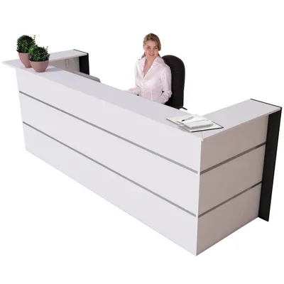 Produktbild von Kerkmann Empfangstheke BARI U-Form, weiß, anthrazit 300,0 x 95,0 x 108,0 cm