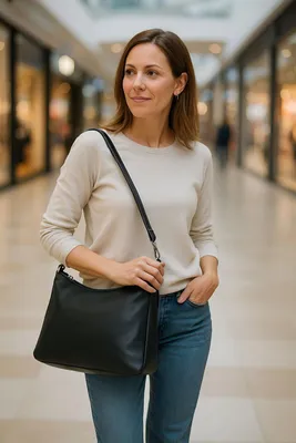 Produktbild von C6062 Cinino Ledertasche Umhängetasche Schwarz